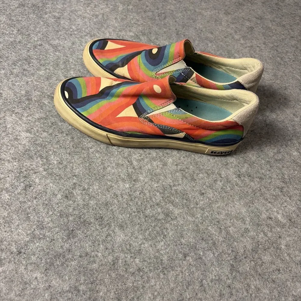Seaver’s X Trina Turk Baja Retro Rainbow Swirl Slip On Canvas Sneakers 7